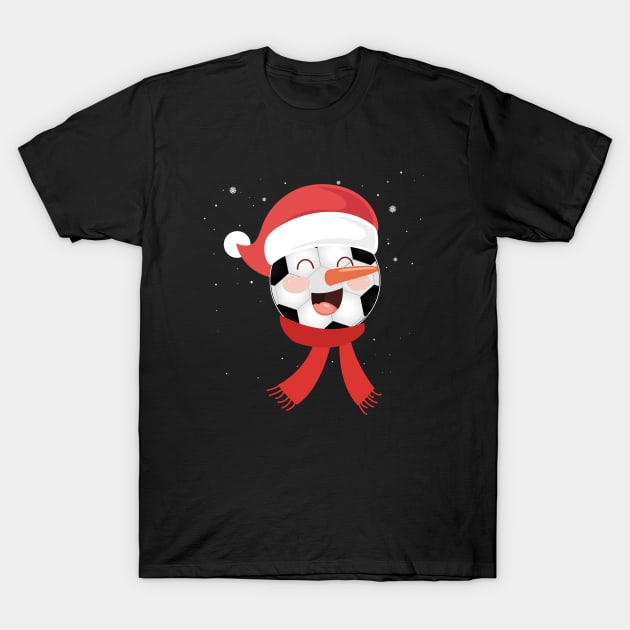 Santa Soccer Ball Xmas TShirt Kids Soccer Lovers Winter Gift T-Shirt by kaza191